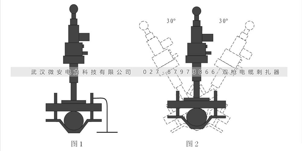 遥控型双枪电缆刺扎器