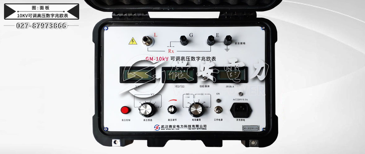 10kV可调高压数字兆欧表面板
